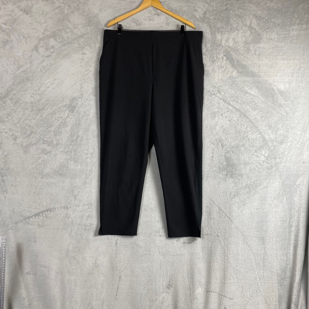 Athleta Brooklyn Ankle Pants Womens 18 Black Tapered Leg Stretch Travel Workwear